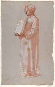 Acolyte with Open Book (middle register; study for wall paintings in the Chapel of Saint Remi, Sainte-Clotilde, Paris, 1858)