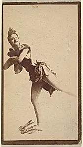 Actress balancing on one leg, from the Actresses series (N668) by Unknown Artist