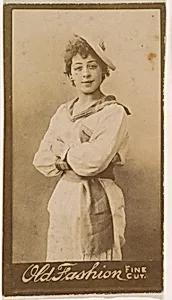 Actress dressed in sailor-inspired costume, from the Actresses series (N664) promoting Old Fashion Fine Cut Tobacco