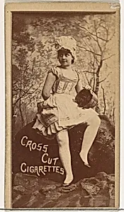 Actress holding bucket, from the Actors and Actresses series (N145-1) issued by Duke Sons & Co. to promote Cross Cut Cigarettes by W. Duke, Sons & Co.