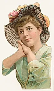 Actress holding hands beneath chin, from Stars of the Stage, Fourth Series (N132) issued by Duke Sons & Co. to promote Honest Long Cut Tobacco by American Tobacco Company|W. Duke, Sons & Co.
