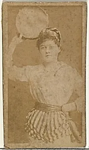[Actress holding tambourine], from the Actors and Actresses series (N145-8) issued by Duke Sons & Co. to promote Duke Cigarettes by W. Duke, Sons & Co.|American Tobacco Company