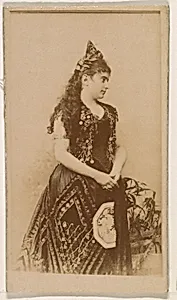 Actress in long dark gown, from the Actresses series (N245) issued by Kinney Brothers to promote Sweet Caporal Cigarettes by Kinney Brothers Tobacco Company
