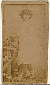 [Actress posing by prop wooden fence], from the Actors and Actresses series (N145-8) issued by Duke Sons & Co. to promote Duke Cigarettes by W. Duke, Sons & Co.|American Tobacco Company