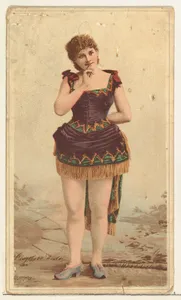 Actress posing pensively with hand held to lips, from Stars of the Stage, Second Series (N130) issued by Duke Sons & Co. to promote Honest Long Cut Tobacco