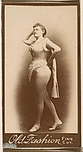 Actress standing with hand to head, from the Actresses series (N664) promoting Old Fashion Fine Cut Tobacco