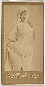 Actress standing with hands behind waist, from the Actresses series (N664) promoting Old Fashion Fine Cut Tobacco