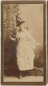 Actress wearing elaborate floral hat, from the Actresses series (N668) by Unknown Artist