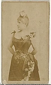 [Actress wearing gown decorated with flowers], from the Actors and Actresses series (N145-8) issued by Duke Sons & Co. to promote Duke Cigarettes by American Tobacco Company|W. Duke, Sons & Co.