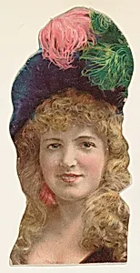 Actress wearing hat with pink and green feathers, from Stars of the Stage, Fourth Series (N132) issued by Duke Sons & Co. to promote Honest Long Cut Tobacco by American Tobacco Company|W. Duke, Sons & Co.