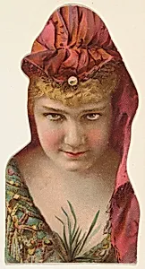 Actress wearing leaves at neckline, from Stars of the Stage, Fourth Series (N132) issued by Duke Sons & Co. to promote Honest Long Cut Tobacco by American Tobacco Company|W. Duke, Sons & Co.