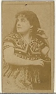 [Actress wearing patterned bodice], from the Actors and Actresses series (N145-8) issued by Duke Sons & Co. to promote Duke Cigarettes by W. Duke, Sons & Co.|American Tobacco Company