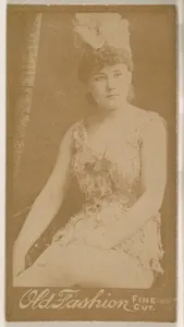 Actress wearing plumed hat, from the Actresses series (N664) promoting Old Fashion Fine Cut Tobacco by Unknown Artist