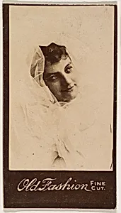 Actress wearing shawl on head, from the Actresses series (N664) promoting Old Fashion Fine Cut Tobacco