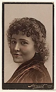 Actress with curly short hair, from Stars of the Stage, Third Series (N131) issued by Duke Sons & Co. to promote Honest Long Cut Tobacco by W. Duke, Sons & Co.|Joseph P. Knapp|American Tobacco Company