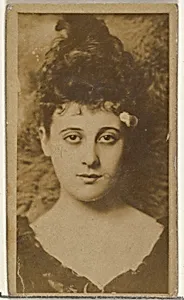 [Actress with dark hair piled on head], from the Actors and Actresses series (N145-8) issued by Duke Sons & Co. to promote Duke Cigarettes by W. Duke, Sons & Co.|American Tobacco Company