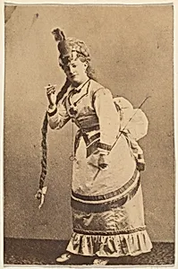 Actress with knee-length braid, from the Actresses series (N668) by Unknown Artist