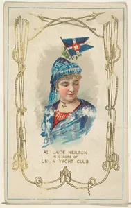 Adelaide Neilson in Colors of Union Yacht Club, from the Yacht Colors of the World series (N140) issued by Duke Sons & Co. to promote Honest Long Cut Tobacco
