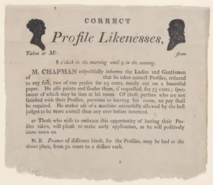 Advertisement for profile likenesses by Moses Chapman