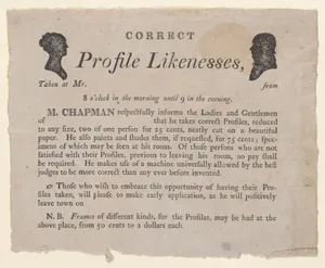 Advertisement for profile likenesses by Moses Chapman