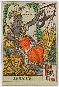 Afrique, from the playing cards (for quartets) "Costumes des Peuples Étrangers" by Anonymous, French, 18th century
