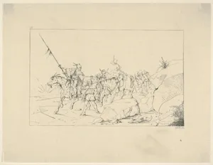 Albert S. Johnston Crossing the Desert to Join the Southern Army (from Confederate War Etchings)