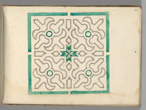 Album containing 75 Drawings for Garden Trellises & Parterres