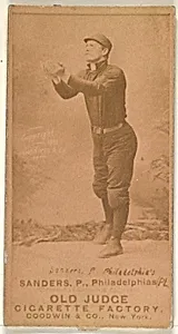 Alexander Bennett "Ben" Sanders, Pitcher, Philadelphia, from the Old Judge series (N172) for Old Judge Cigarettes by Goodwin & Company