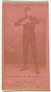 Alexander, Pitcher, Des Moines, from the Old Judge series (N172) for Old Judge Cigarettes by Goodwin & Company
