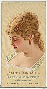 Alice Lingard, from World's Beauties, Series 2 (N27) for Allen & Ginter Cigarettes by Allen & Ginter|Lindner, Eddy & Claus