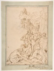 Allegorical Figures on Mount Parnassus: Study for the etching Triumph of Painting