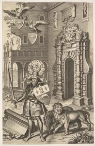 Allegorical Portrait of Count Tassis illustration from Jean Jacques Chifflet, Les marques d'honneur de la Maison de Tassis (Antwerp, 1645)