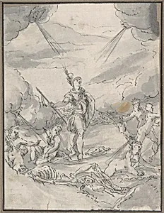 Allegorical Scene (Temptations of a Wealthy Man?) by Master of the Stockholm Wolf Huber Copies