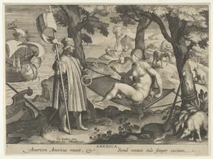 Allegory of America, from New Inventions of Modern Times (Nova Reperta), plate 1 of 19
