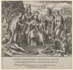 Allegory of the Medici Family with river gods in the foreground and in the clouds at right