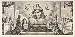 Almanach for 1639: Louis XIII and Anne of Austria Entrusting the Kingdom and the Prince under the Protection of the Virgin by Abraham Bosse