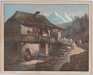 Alpine Scene by Henri Boug d'Orschwiller|Lemercier, Bénard et Cie.
