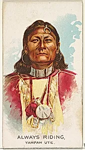 Always Riding, Yampah Ute, from the American Indian Chiefs series (N2) for Allen & Ginter Cigarettes Brands by Allen & Ginter