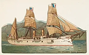 American Cruiser, Bark Rigged, from the Types of Vessels series (N139) issued by Duke Sons & Co. to promote Honest Long Cut Tobacco by Knapp & Company|Giles|W. Duke, Sons & Co.