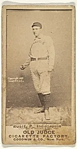 Amos Rusie, Pitcher, Indianapolis, from the Old Judge series (N172) for Old Judge Cigarettes by Goodwin & Company