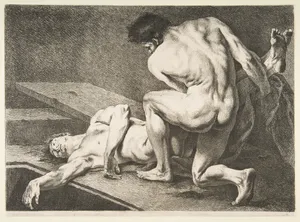 An "Académie": One Man Lifting the Legs of Another Man