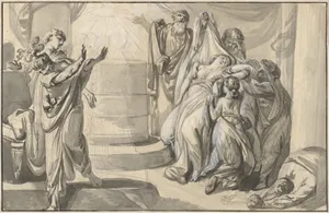 An Antique Sacrificial Scene (recto); Sketch of a Group of People (verso)