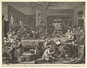 An Election Entertainment, Plate I: Four Prints of an Election by William Hogarth
