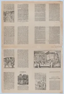 An uncut sheet printed on both sides with pages from 'Ademdai' and 'Agraciado: El niño de un jeme'