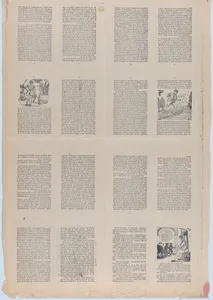 An uncut sheet printed on both sides with pages from 'Perucho el Valeroso' and 'Perlina la encantadora'