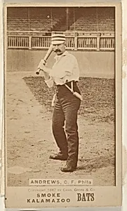 Andrews, Center Field, Philadelphia, from the Kalamazoo Bats series (N690) issued by Chas. Gross & Co. to promote Kalamazoo Bats by Chas. Gross & Co.