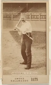 Andrews, Center Field, Philadelphia, from the Kalamazoo Bats series (N690) issued by Chas. Gross & Co. to promote Kalamazoo Bats