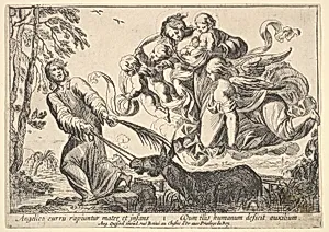 Angels Lifting Virgin and Child by Pierre Brebiette