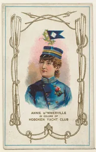 Annie Sommerville in Colors of Hoboken Yacht Club, from the Yacht Colors of the World series (N140) issued by Duke Sons & Co. to promote Honest Long Cut Tobacco
