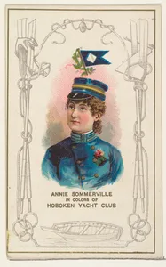 Annie Sommerville in Colors of Hoboken Yacht Club, from the Yacht Colors of the World series (N140) issued by Duke Sons & Co. to promote Honest Long Cut Tobacco